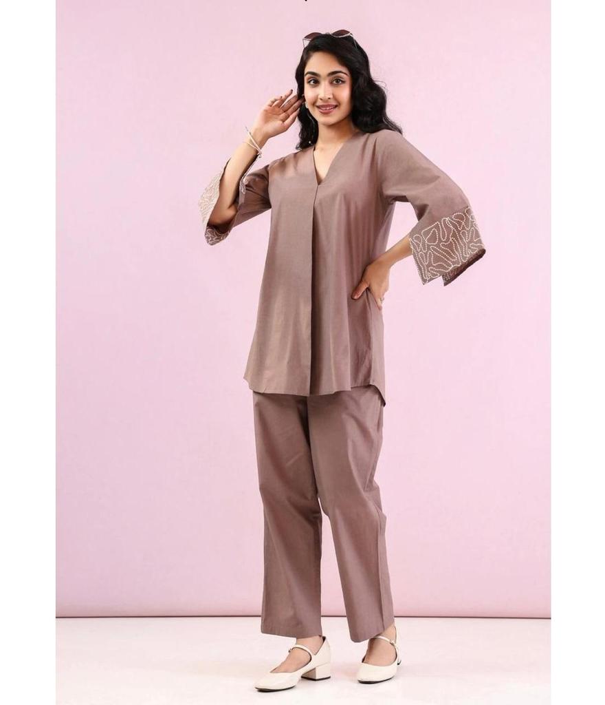 Bollywood Party Wear Pure Cotton Kurta Pant Cord Set Indian Women Designer Top Tunic Kurti