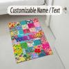 Floral Garden Theme Crystal Velvet Rug Personalized Custom Name Text Soft Floor Mat Home Decor