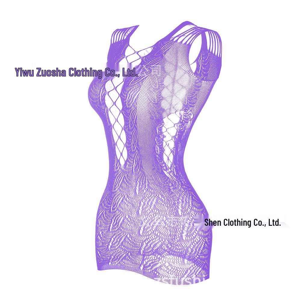 Sling Sexy Jacquard Fishnet Open-Cup Bodycon Skirt Lingerie w092