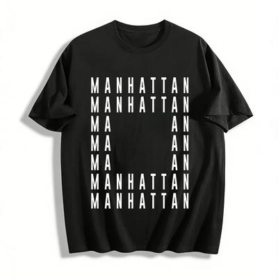 Vintage Minimalist Blank Print Crewneck Casual T-Shirt Pure Cotton T-shirt