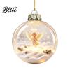 Transparent Christmas Sphere Light Flat 3D with Ball Ornament Gifts Lighted Warm LED Winter Decorative