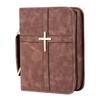 Borsa porta libro di preghiera Custodia per libro in pelle PU con chiusura completa e maniglia per il trasporto per culto, viaggi e uso domestico