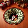 2D Flat Printed 3D Illusion Rug Santa Claus Xmas Home Decor Round Vortex Carpet  Indoor