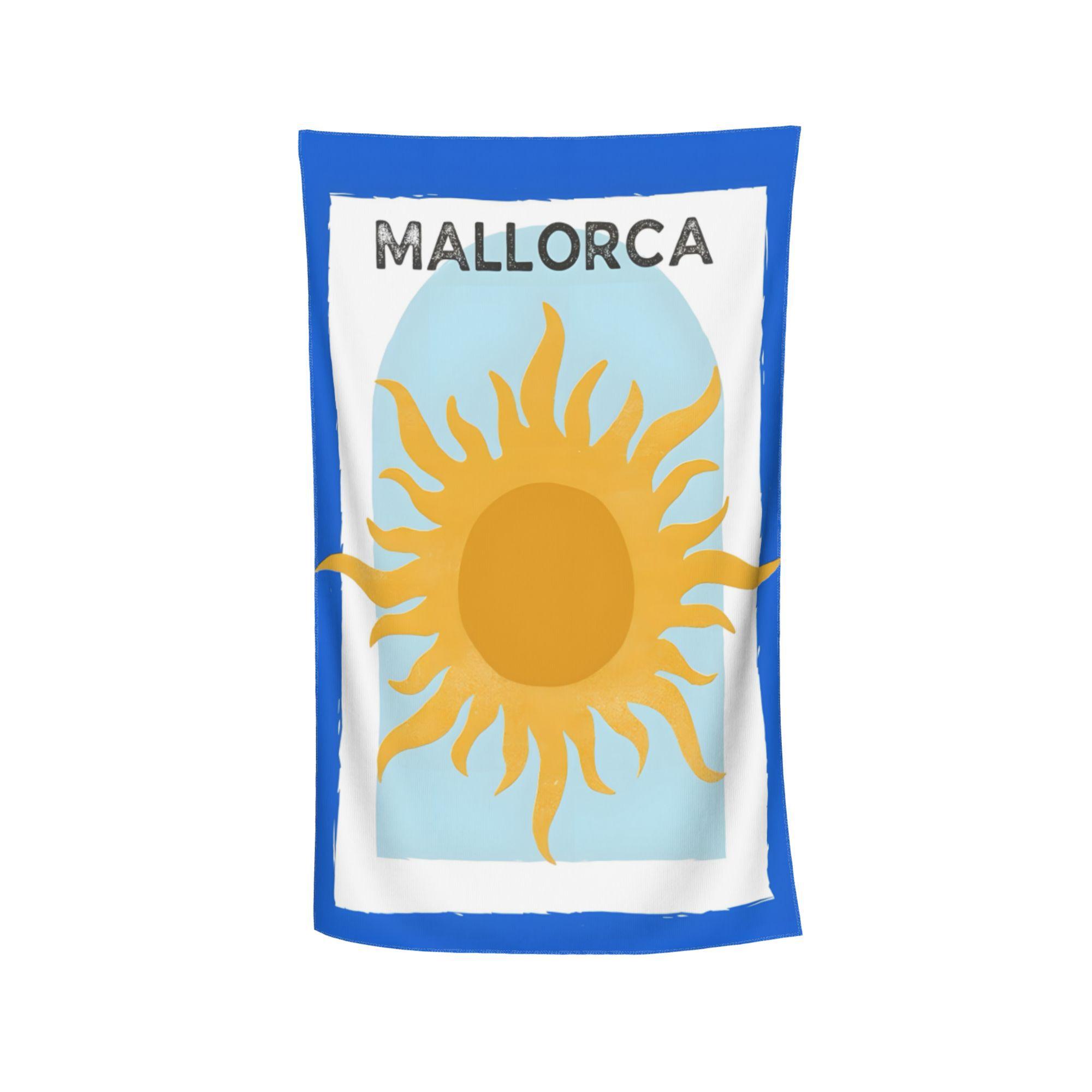 Mallorca Island Style Beach Towel Warm Gift Choice Soft Skin Friendly for Beach Vacation Fans Family Summer Travel W40*H60(CM)