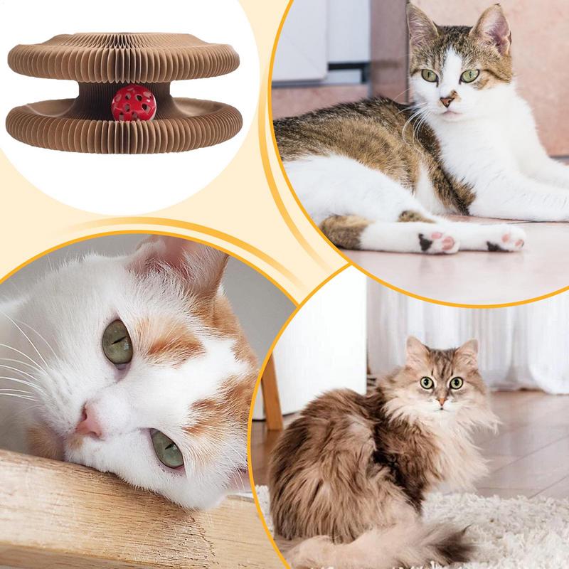 Organ Cat Scratcher Board Cat Toys Scratching With Bell Ball Interactive Mental Physical Exercise Game For Infoor Oudoor Use
