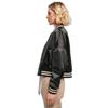 Blouson Court En Satin Oversize Femme Urban Classics College GT - Noir - 2XL