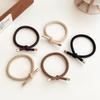 5pcs Simple High-elasticity Hair Ties with Bow, Available In Various Colors, Suitable for Daily Wear In All Seasons