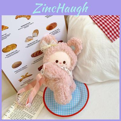 Plush Bunny Eared Sheep Shoulder Bag With Zipper Pocket For Daily Use