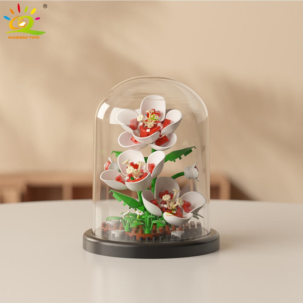 Moc Ewiges Blumenstrauß Displaybox Mikro-Baustein Blumenmodell DIY Haushalt Tischpflanze Dekoration Ziegel Spielzeug für Kinder
