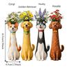 Modern Cartoon Dog Flower Vase Resin Quirky Design Animal Flower Holder Funny Handmade Dog Shaped Vase Dog Lovers