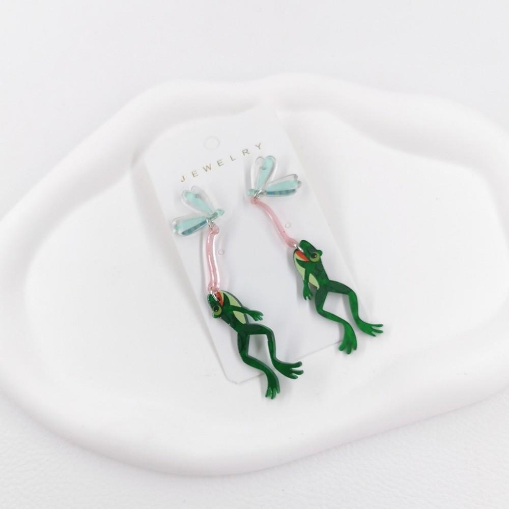 Mosquitoes Frog Acrylic Earrings Personality Long Dangle Earring Gifts