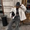 Women Elegant Fluffy Loose Fox Fur Coat Female Streetwear Long Sleeve Jacket Autumn Winter Thick Warm Faux Fur Coat