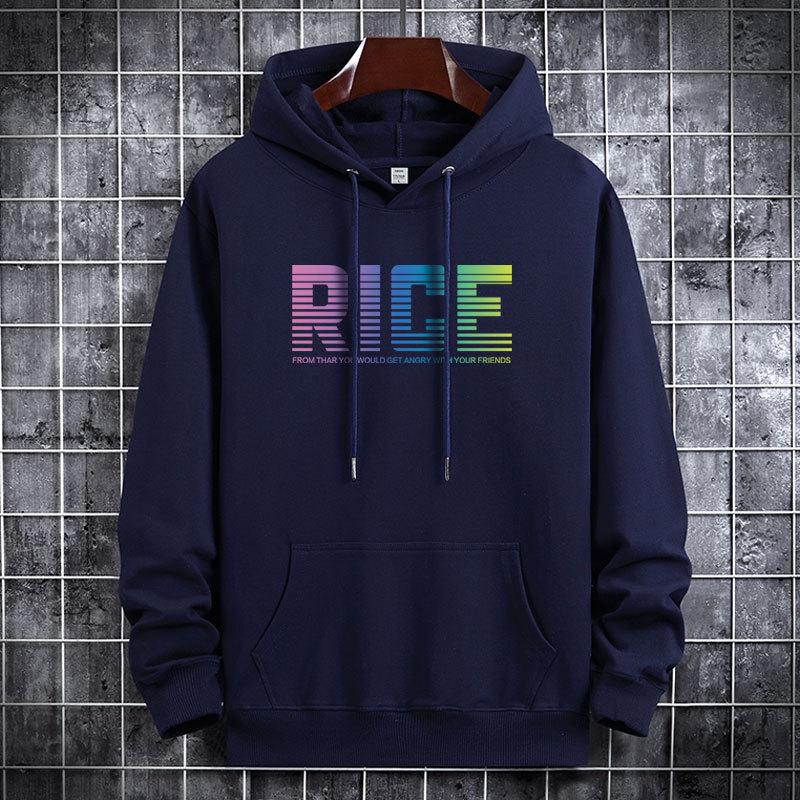 Men's Trendy Autumn Hooded Sweatshirt - Casual, Comfortable Printed Pullover