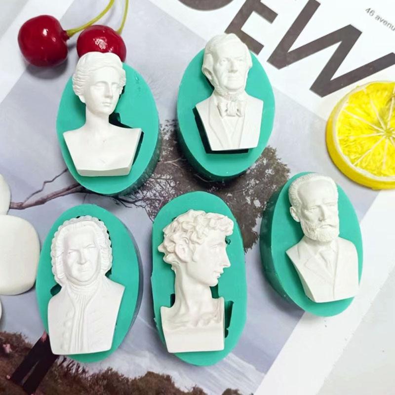 3D Portrait Sculpture Silicone Flexible Food Safe Mould Clay Resin Ceramics Candy Fondant Candy Chocolate Soap Mould
