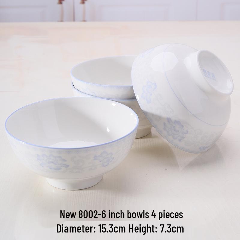 Retro Ceramic Porcelain Microwave-Safe Bowl Set - Chinese Style Tableware