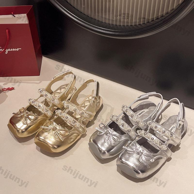 Fashion Summer Women's Square Head Shallow Mary Jane Shoes Non Slip Breathable Water Diamond Sandals Fashion Comfortable Casual Shoes