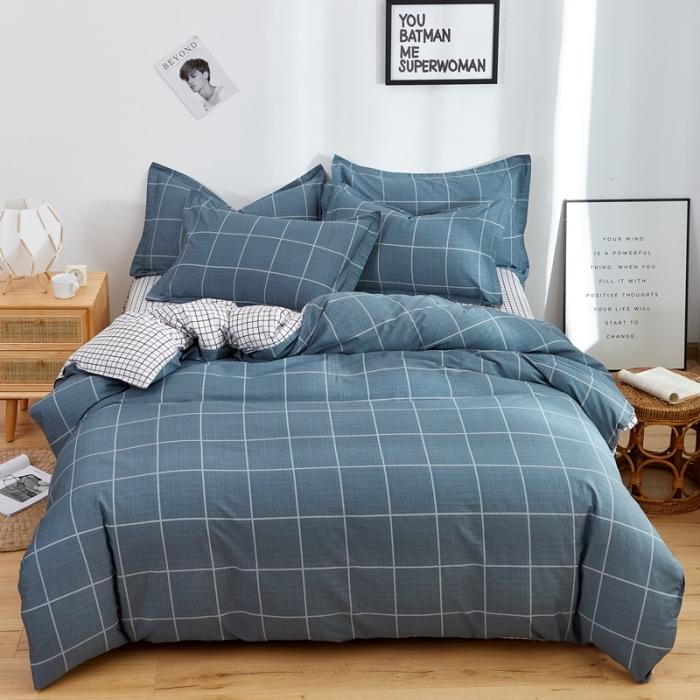 Abstract Geometric Bedding Set Queen Size Geometry Rectangle Square Cotton Duvet Cover Pink Purple Comforter Cover for Boys Girl