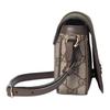 Gucci Gucci GG Supreme Canvas Crossbody Bag, Brown Leather Trim Web Stripe, Women's Daily Business Travel Shoulder Bag 838471-FAE0P-9746