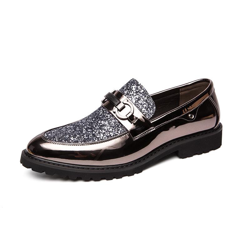 Chaussures de luxe pour coiffeur, chaussures de soirée pour hommes, chaussures de créateur à paillettes, chaussures classiques dorées italiennes pour hommes