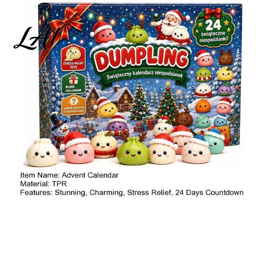 Christmas Gift Calendar 2026, Squeeze Advent for Kids 24 Days Mini Dumpling Figures Countdown