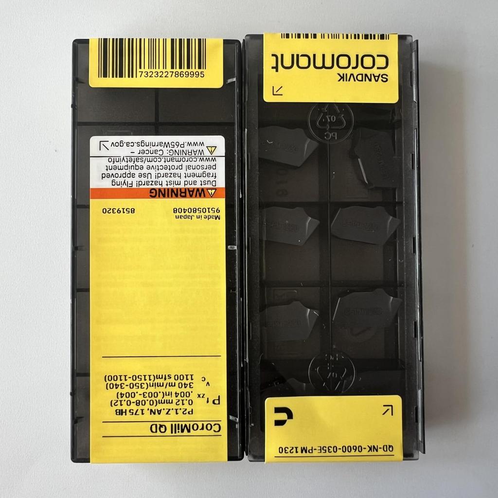 SANDVIK / QD-NK-0600-035E-PM 1230 / Original Swedish hard alloy blade 10 Pcs
