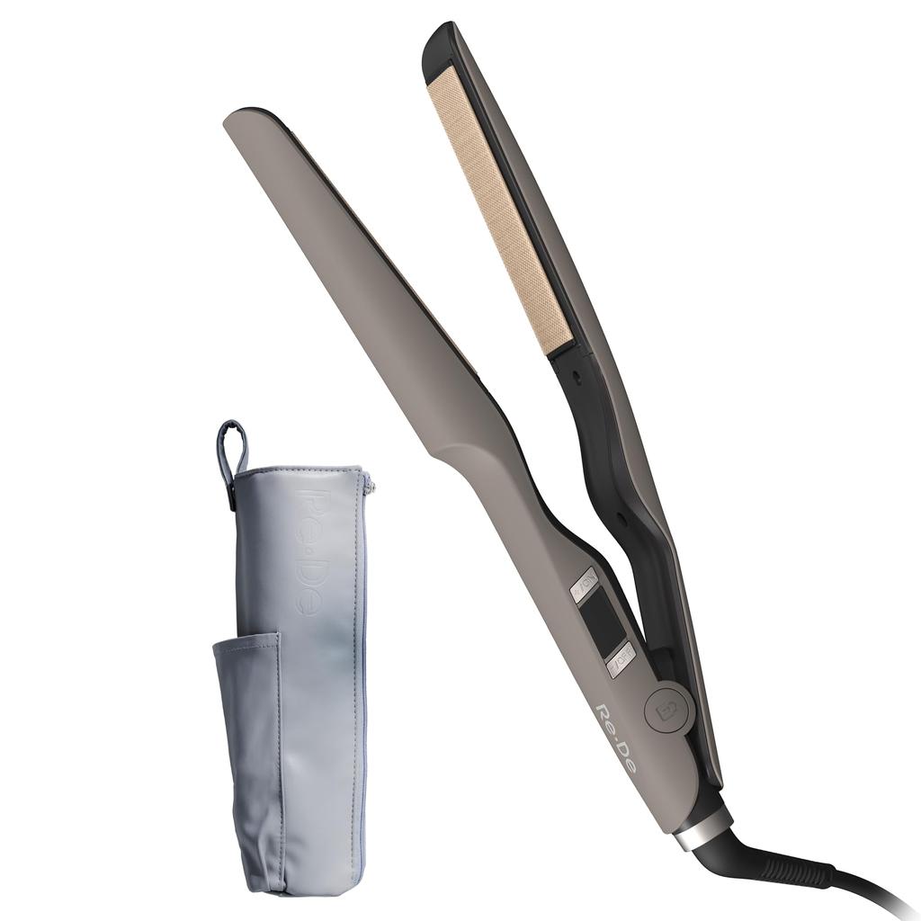 Hair Straight Moist Hair Straightener Hair Straight Case Storage Re De HS02A-HG (Hygge Gray) + Re De (Heat-Resistant Pouch)