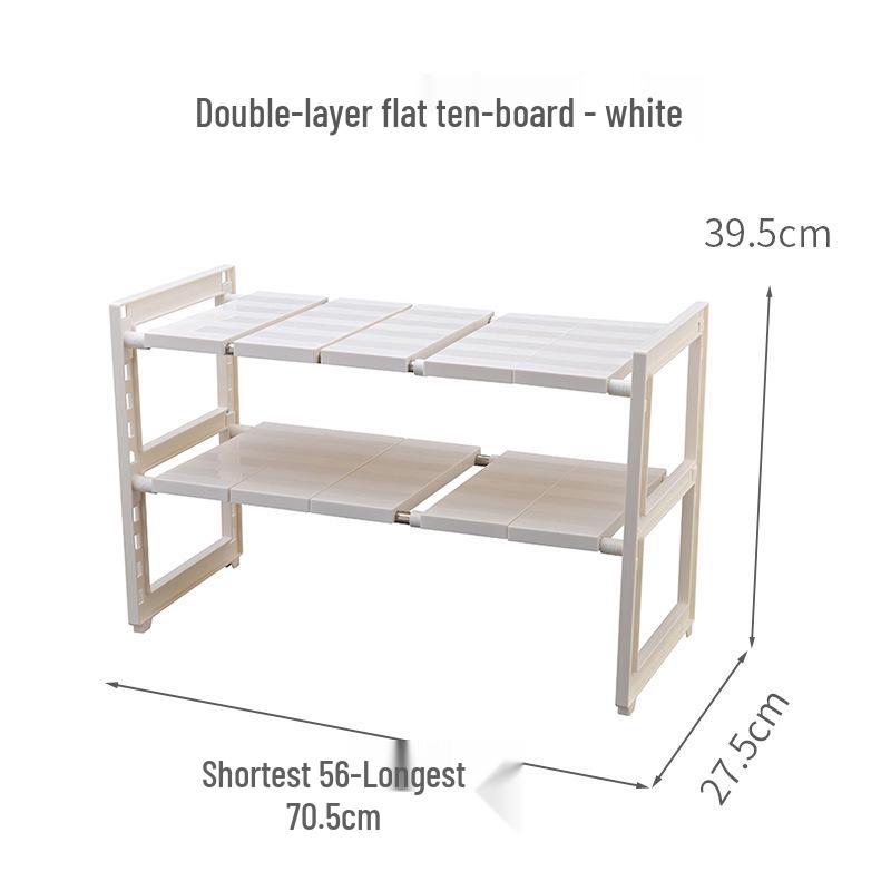 Retractable Stainless Steel Under-Sink Organizer with Pull-Out Drawer