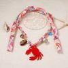 Vacation Ocean Style Alloy Enamel Crab Conch Ceramic Fish Pendant Braided String Colorful Necklace Fashion Jewelry For Women
