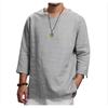 Men's V-Neck Loose Long Sleeve Casual Shirt.