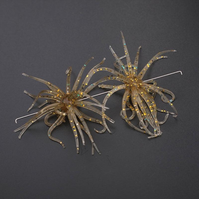 2Pcs Soft Fishing Lures with Urchin Shape, Simulation Fishing Stuff Urchin Baits Artificial Slow Floating Swimming Lures