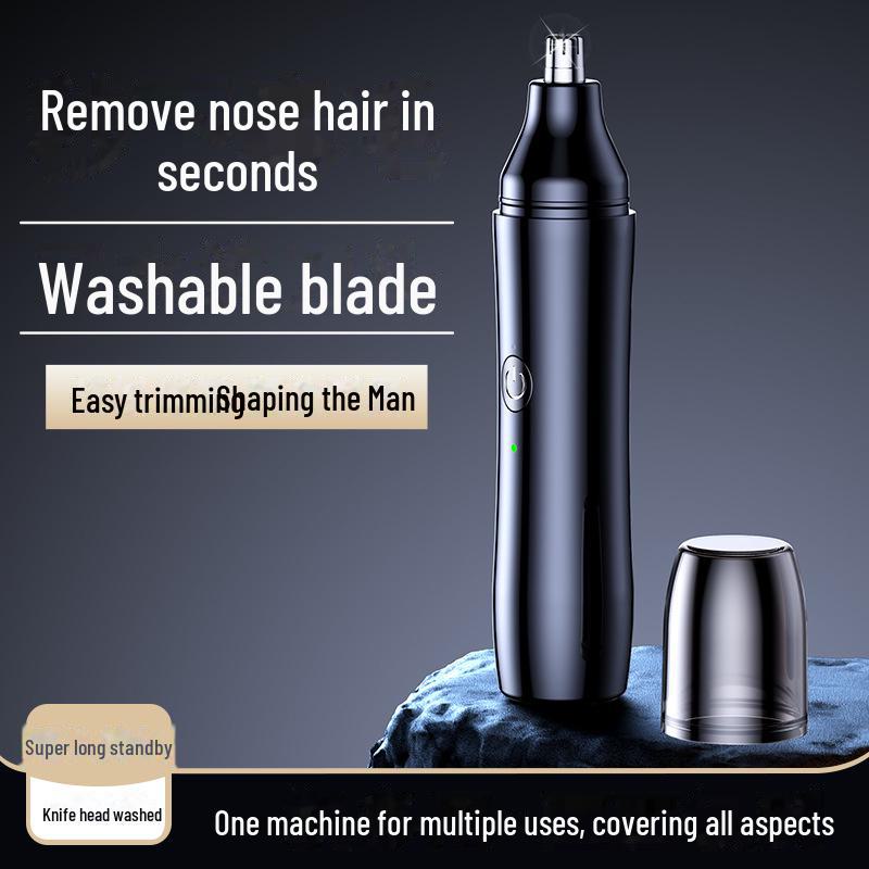 

Электрический триммер для носа и бровей, бритва для удаления волос в носу, ножницы для подравнивания чёрный