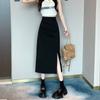 Women's Summer High-Waisted Slimming Mid-Length Knee-Length Pleated Skirt Versatile Hip-Covering A-Line Casual All-match Versatile Skirt
