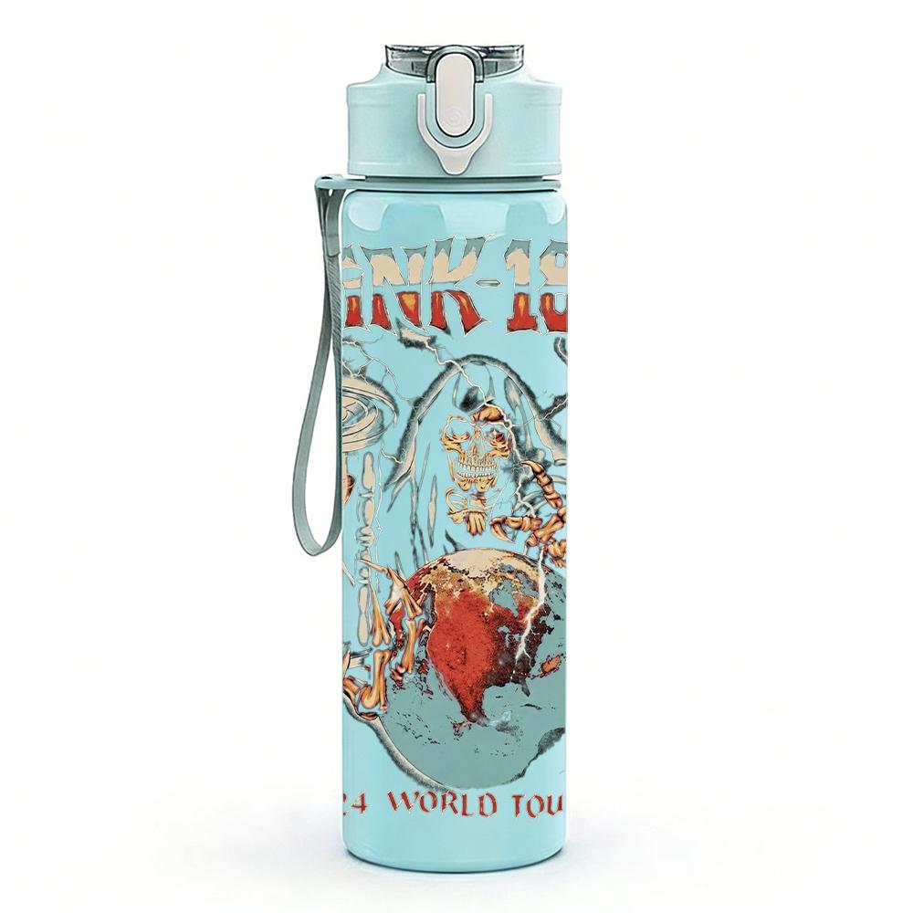 1PC Vintage Dark Fantasy Band Art Collage Print 750ml Portable Sports Water Bottle Leakproof Gym Outdoor Travel Drink Cup