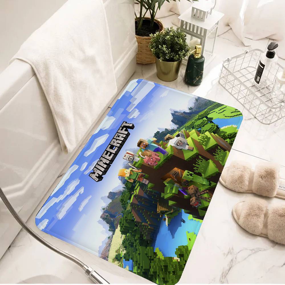 Game M-Minecraft Floor Mat Rectangle Anti-slip Home Soft Badmat Front Door Indoor Outdoor Mat Welcome Doormat