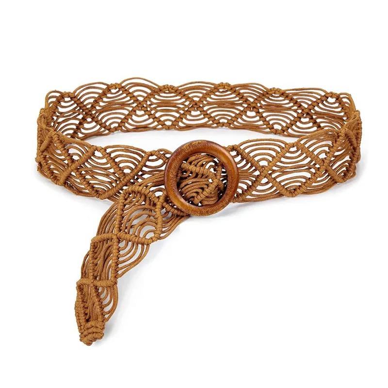 Creative Waxed Twine Belts Fashionable Ethnic Style Knotting Belts Woman Wind Coat Woolen Cloth Accessories