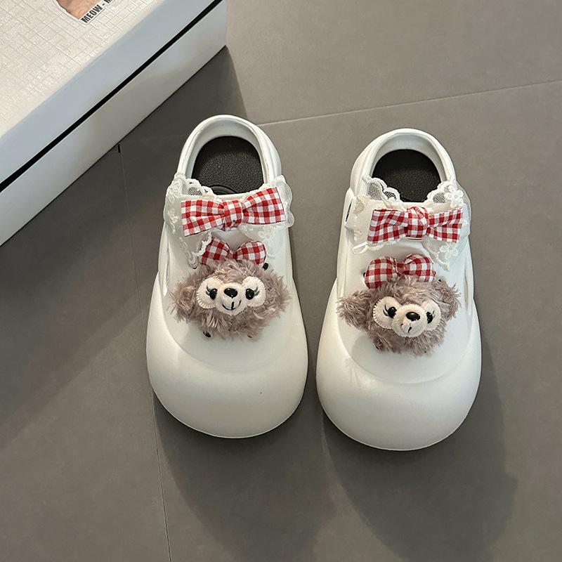 Cute Shirley Mei Hole Shoes Women's New Summer Wear Beach Cool Thick Sole Half Drag Bag Head Drag