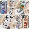 Retro Cool License Plate Number Phone Case For iPhone 17 Air 16 15 14 11 12 13 Pro MAX Plus Coque Cover Shell