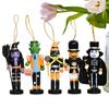 13CM Halloween Nutcracker Ornaments 5 Pieces Wooden Mini Halloween Nutcracker Ornament Witch Skull Small Pendant