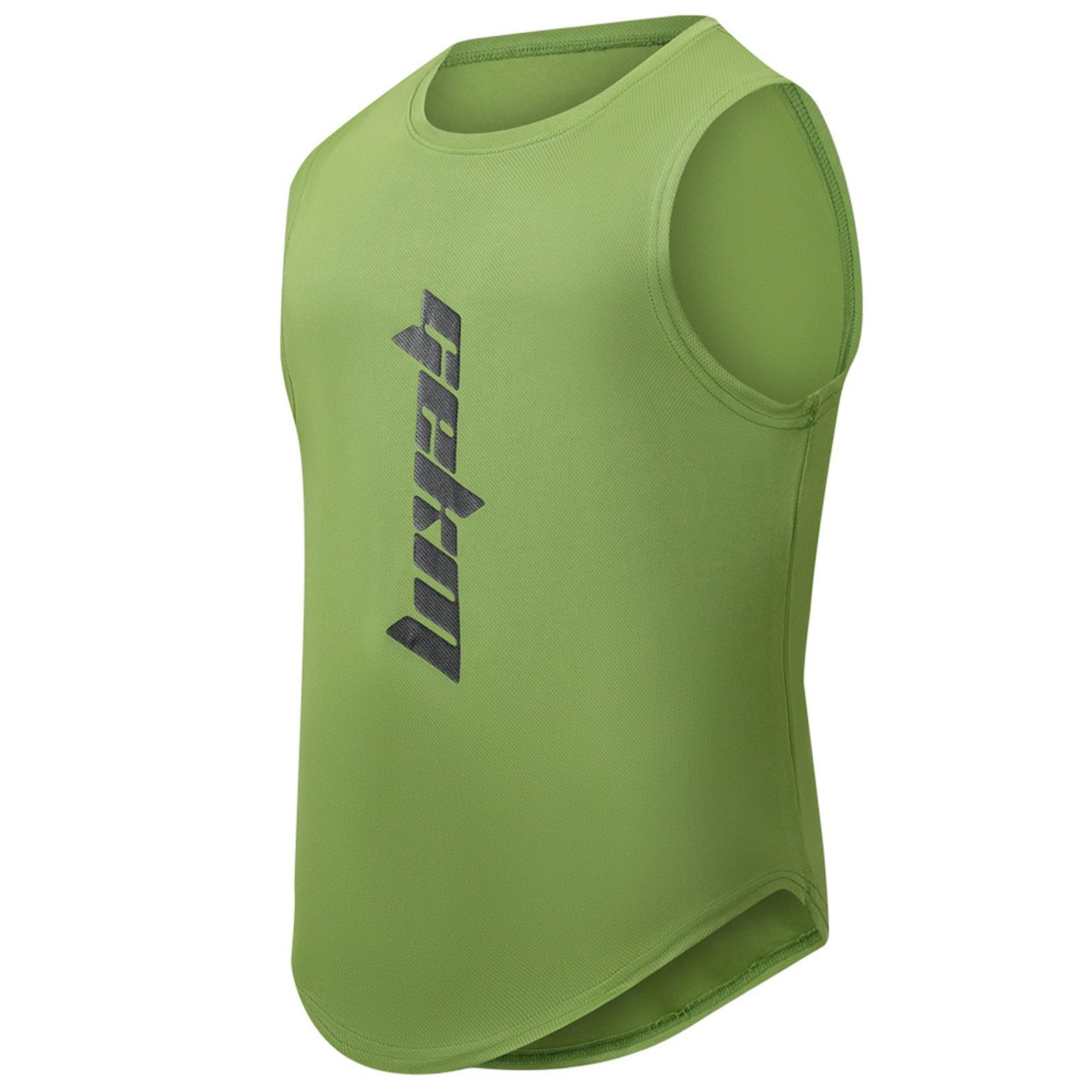 

Мужская летняя быстросохнущая футболка-жилет, свободный однотонный жилет с буквенным принтом L зелёный