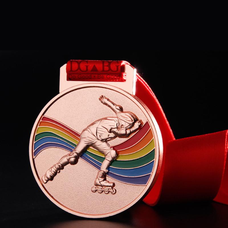 

Ice Skates Medals with Neck Ribbon Gold Sliver Bronze Skating Medallions Customizable Logo 1st 2nd 3rd Award Professional Awards