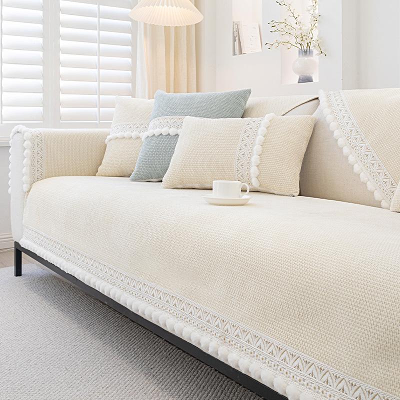 Chenille Sofa Cushion Four Seasons Universal Pure Color Simple Modern Leather Sofa Non-Slip Anti-Scratching Sofa Cover Cover Towel