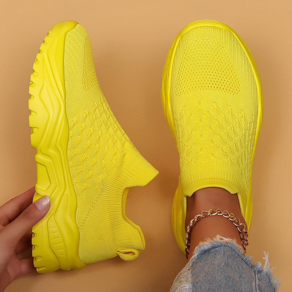 Women's Breathable Sock Sneakers Slip On Lazy Shoes Casual Mesh Platform Non Slip Running Walking Trainers Shoes