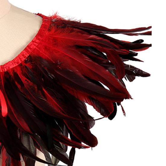 Feather Shawl Bright Color Halloween Parties Cloak Wear As Skirt or Shawl Gothic Style Shawl with Lace-Up Ribbon Costume Accessory
