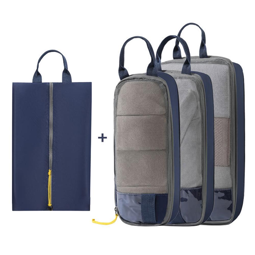 LXSN-000680 4PCS Compression Packing Clothing Shoe Bag Set Oxford Cloth Storage Pouch