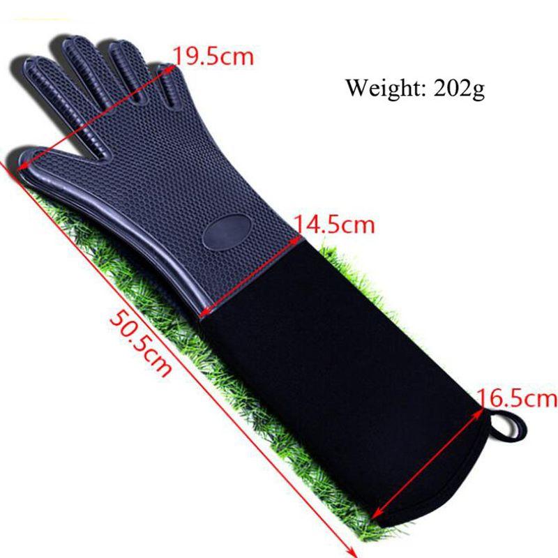 Household BBQ Oven Gloves Heat Resistant Gloves Silicone Baking Oven Mitts Barbecue Heat Lnsulation Microwave Gloves Mitts
