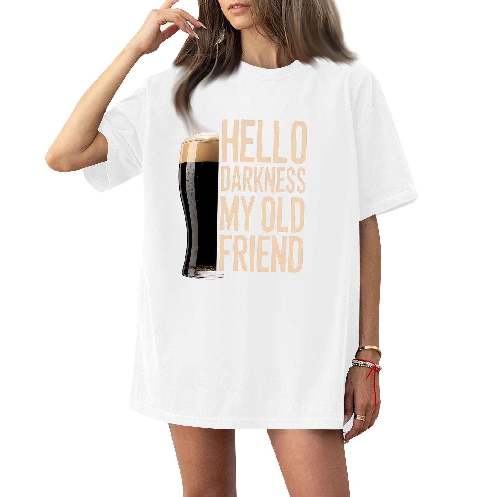 

Жіноча футболка з круглим вирізом, з принтом, з короткими рукавами XL білий