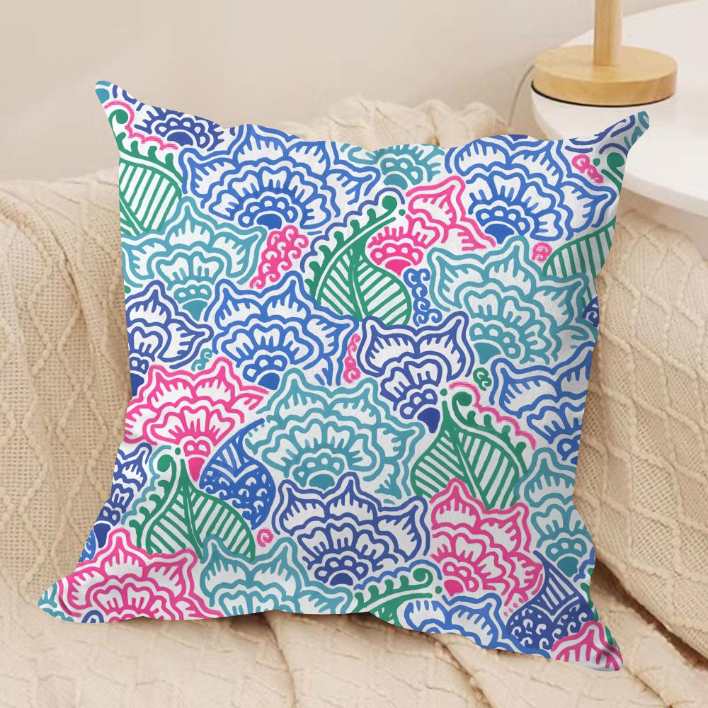 Garden Flowers Cushion Cover Short plush Doublesided Print Square Throw Pillow Covers Sofa Home Cushion Decor