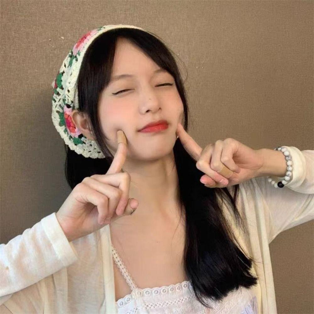 Little Daisy Headscarf Hat Multicolor Triangular Turban Scarf  for Spring Summer Outdoor