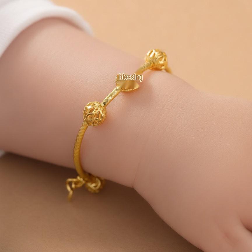 Braccialetto alla moda per bambini con perline dorate - Ideale come regalo