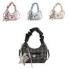 Urban Chic Solid Color Cloud Bag Pu Small Shoulder Bag With Zipper Closure For Everyday